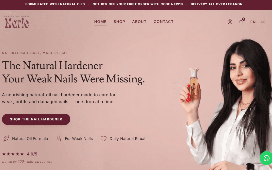 Maison de Marie website screenshot